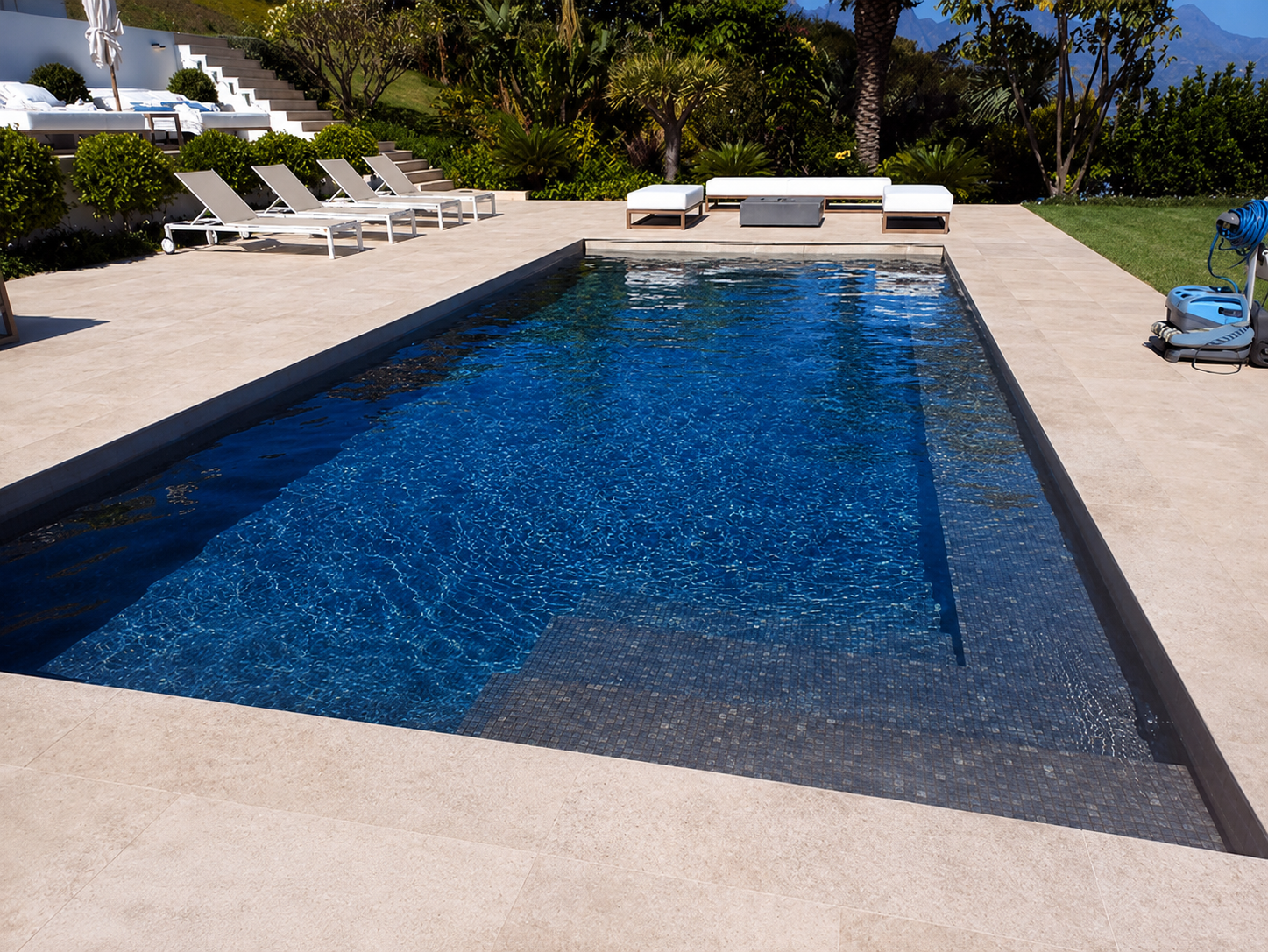 Completed swimming pool project by Pool Excellence